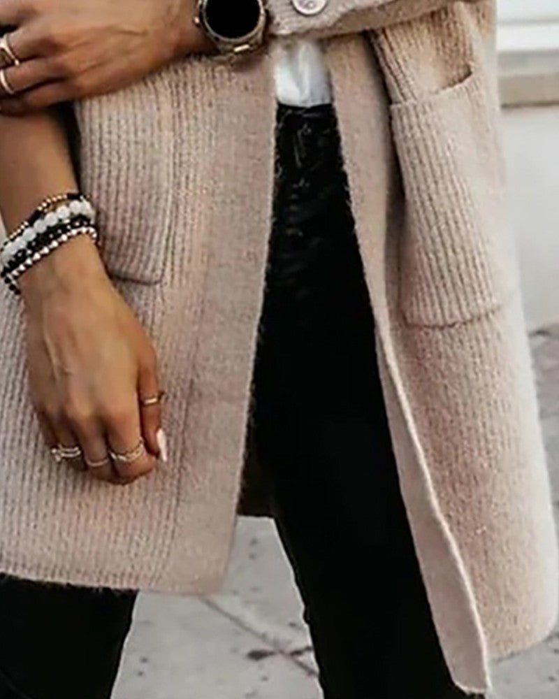 Valenzora | Knitted cardigan - stylish women's oversized open front cardigan