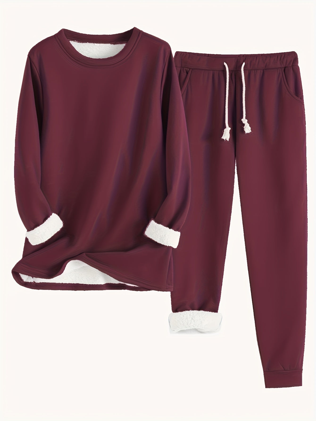 Valenzora | Stylisches Winter-Casual Thermo-Sweatshirt und Jogginghosen-Set für Damen