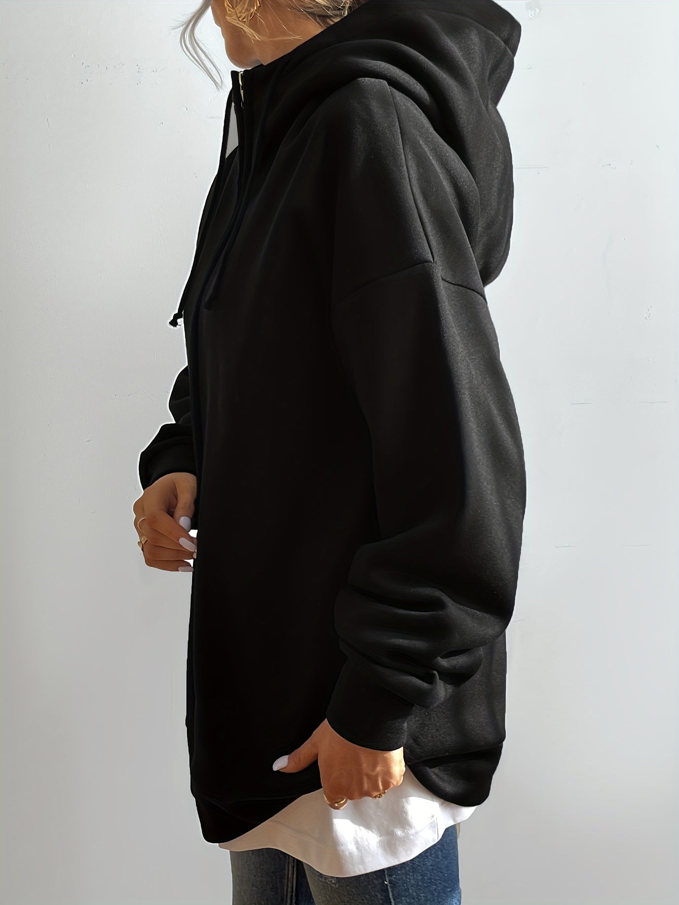 Valenzora | Comfort - Extrem bequemer langer Plüsch-Hoodie mit Reißverschluss und Kapuze für Damen