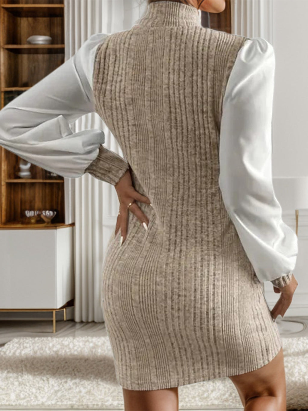 Valenzora | Elegantes geripptes Herbst-Pulloverkleid für Damen