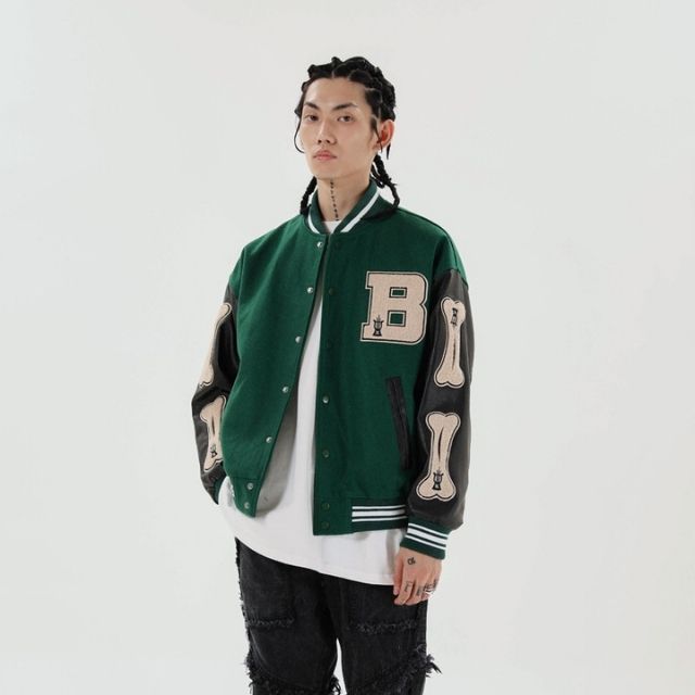Valenzora | College-Streetwear-Bomberjacke mit gestickten Aufnähern