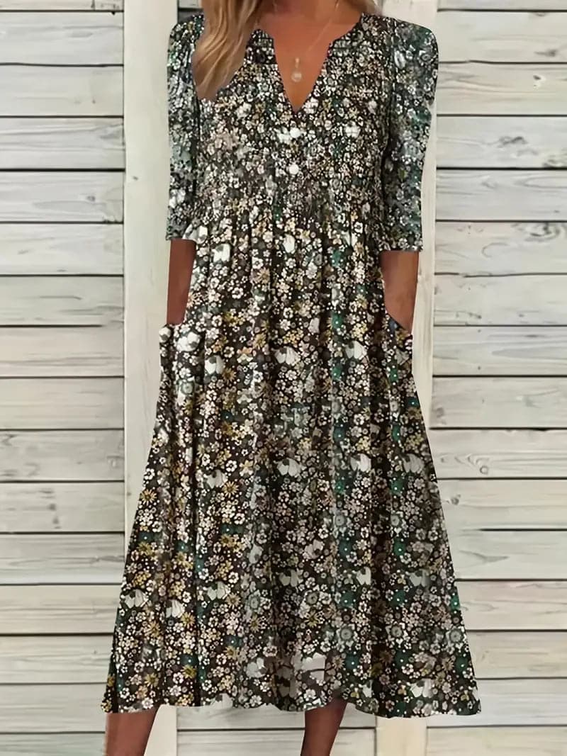Valenzora | Wunderschönes plissiertes Maxikleid