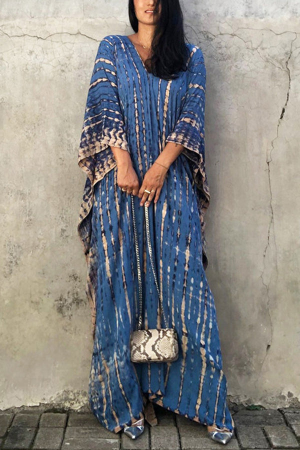 Valenzora Freely – Lockeres Wickelkleid im Batik-Boho-Stil