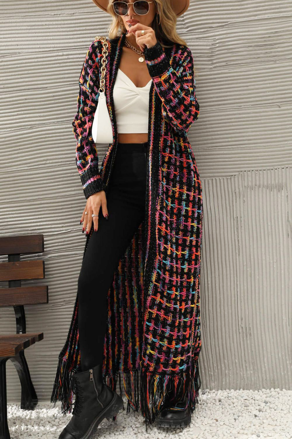 Long vintage-style cardigan