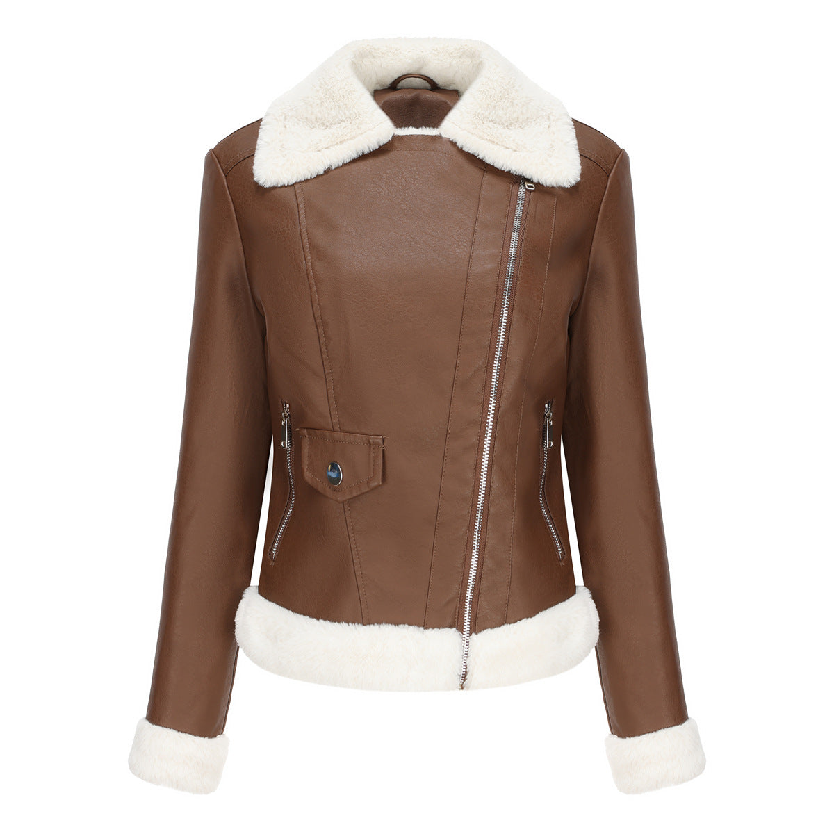 Valenzora | Winterlederjacke mit Fleece-Futter
