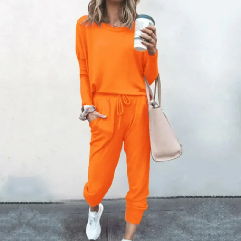 Valenzora | Damen Lounge-Set, bequemer Zweiteiler mit Kordelzug und Langarmshirt