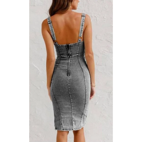 Valenzora | Jeanskleid mit figurbetonter Silhouette für einen eleganten Look