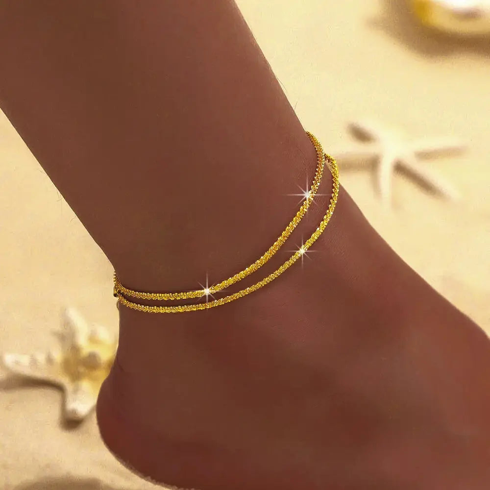 Valenzora | Chic Silver/Gold Double Anklet
