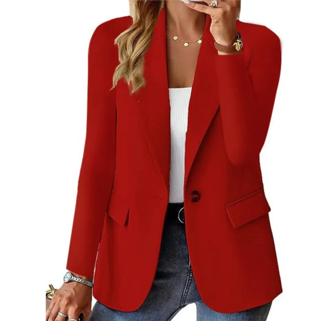 Valenzora | Women's One-Button Blazer, Long Sleeves, Fitted Fit, Casual Jacket