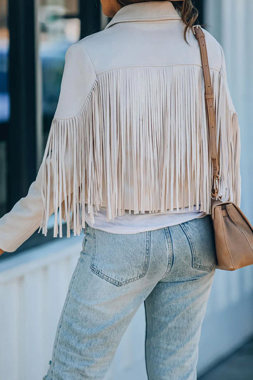 Valenzora | At Your Best Fringe Edge Faux Suede Shacket