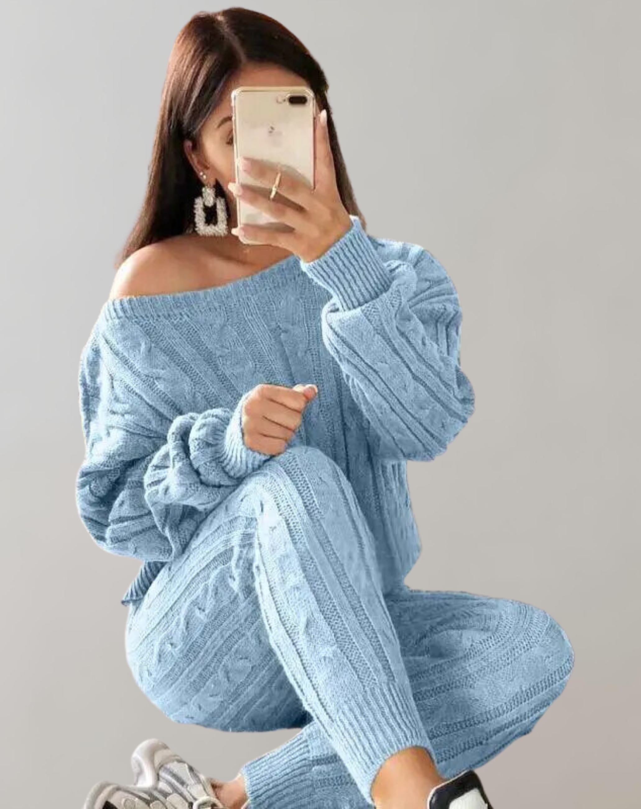 Valenzora - Knitted Shoulder and Trousers Set