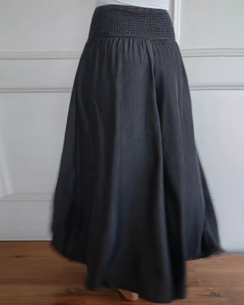 Valenzora | Trousers with elasticated waistband and wide legs
