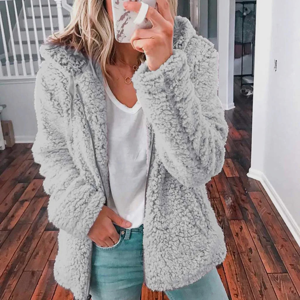 Fleece vest with hood and zipper