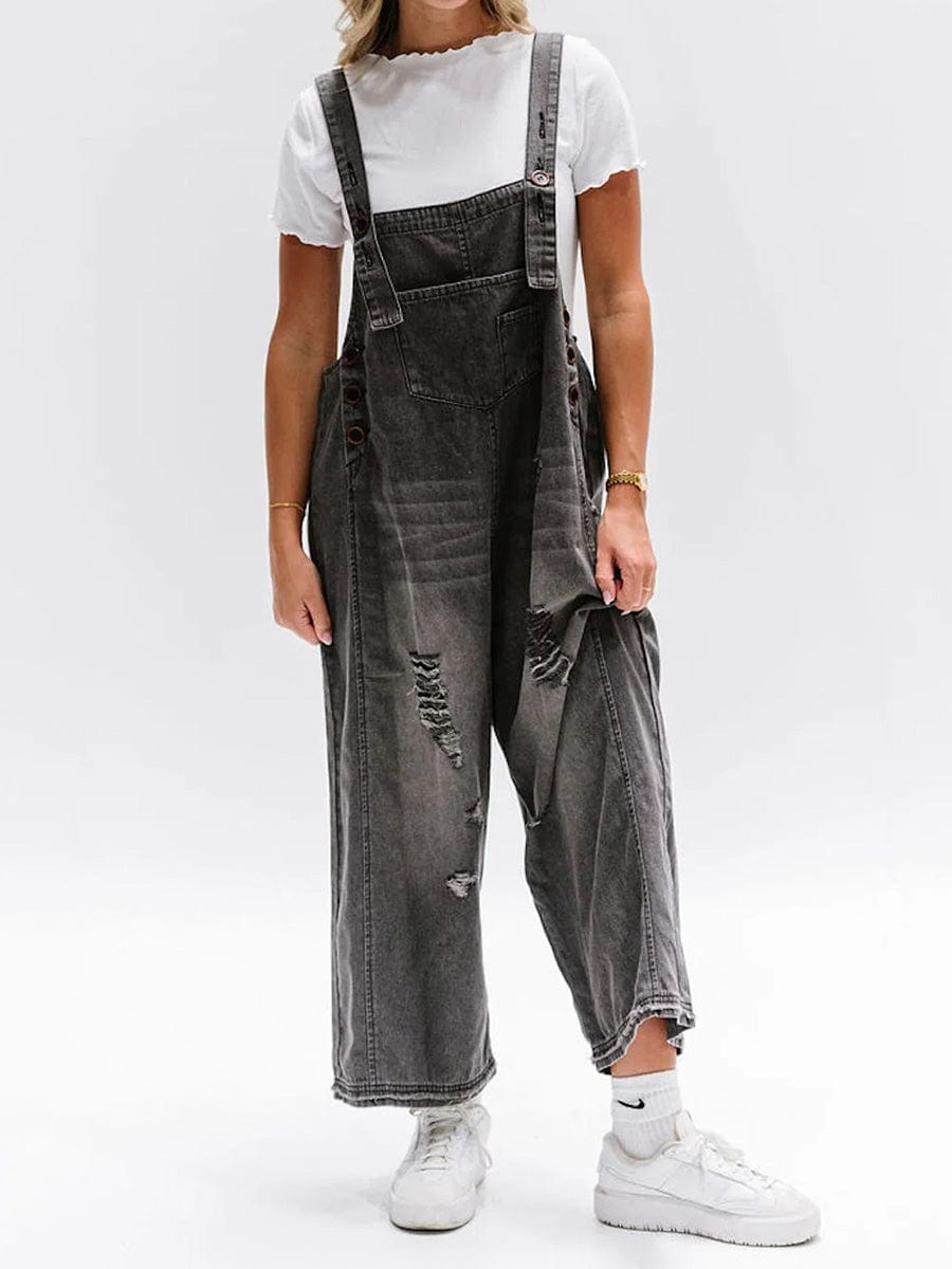 Valenzora | Sleeveless Loose Denim Jumpsuit
