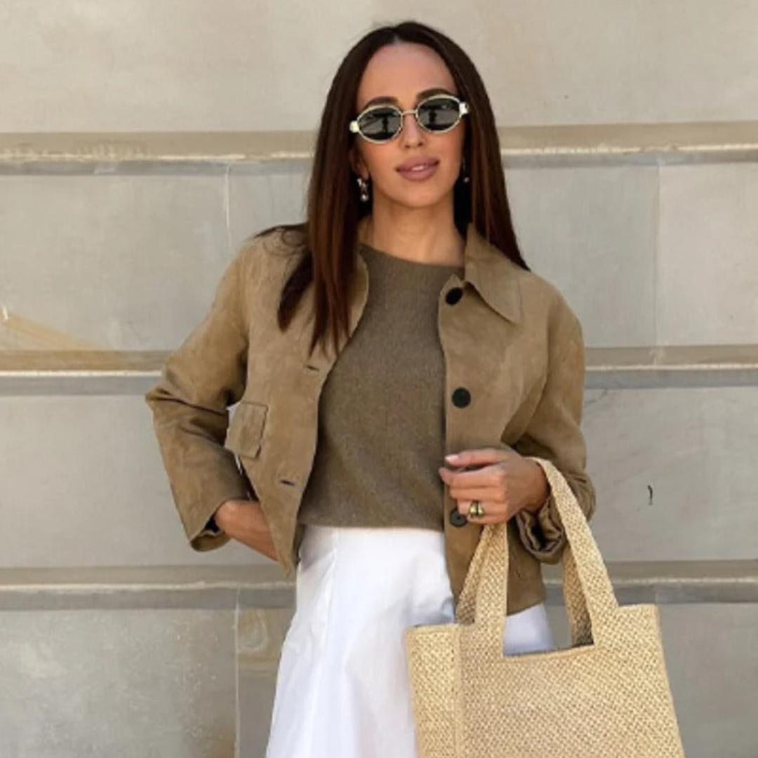 Valenzora | Beige Lederjacke
