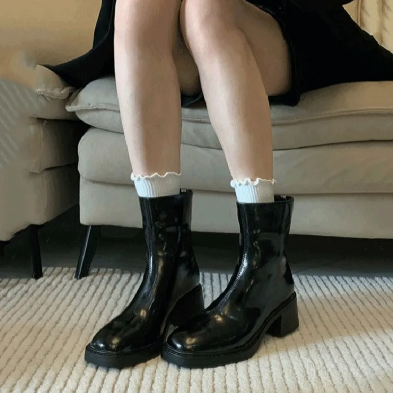 Valenzora | Elegante Stiefeletten aus Leder mit Blockabsatz für Damen