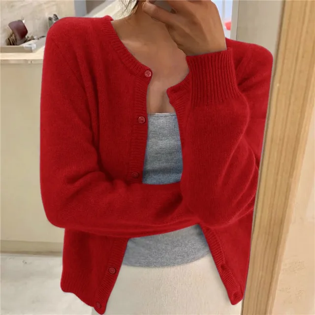 Valenzora | Solid-color knit women's jacket for comfort