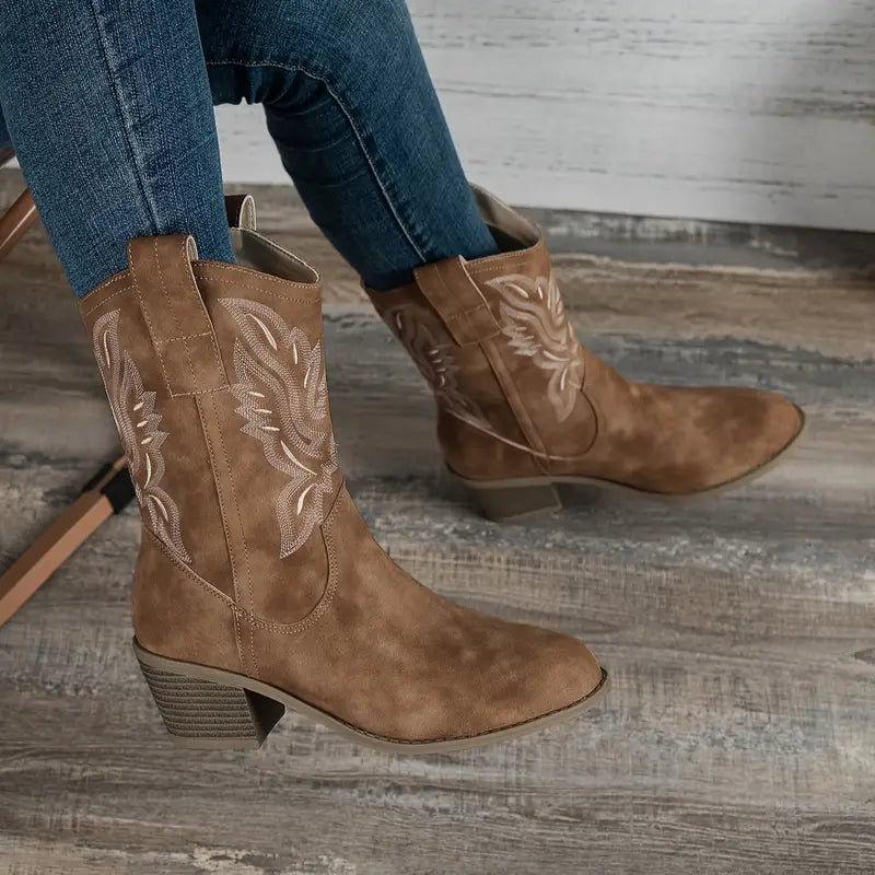 Valenzora | Retro Ankle Boots with Chunky Heel