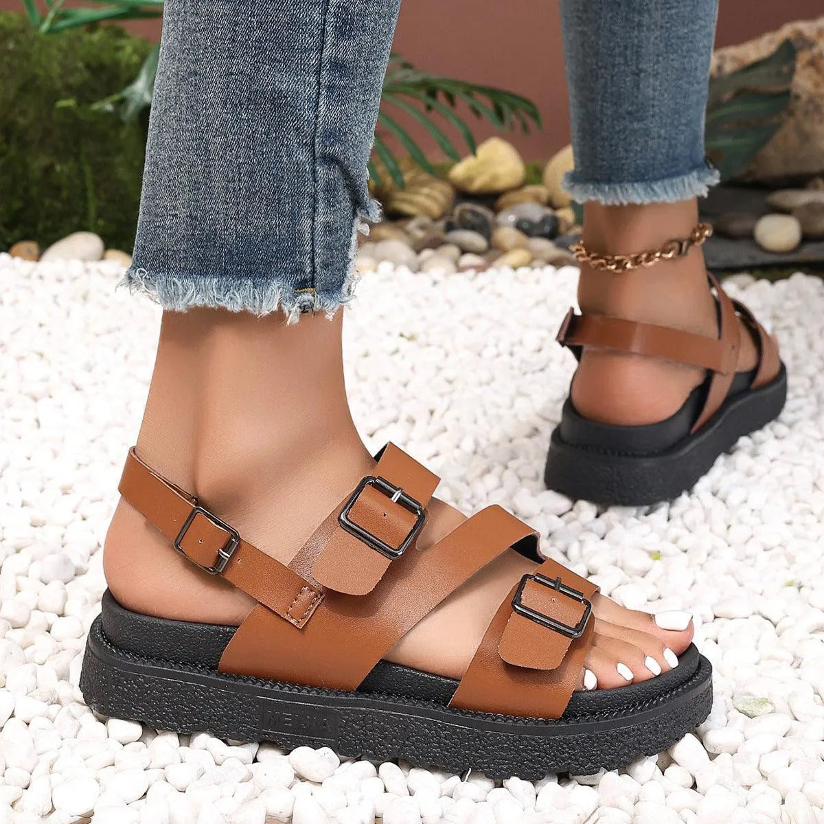 Valenzora | Damen-Sandalen mit dicker Sohle, lässig