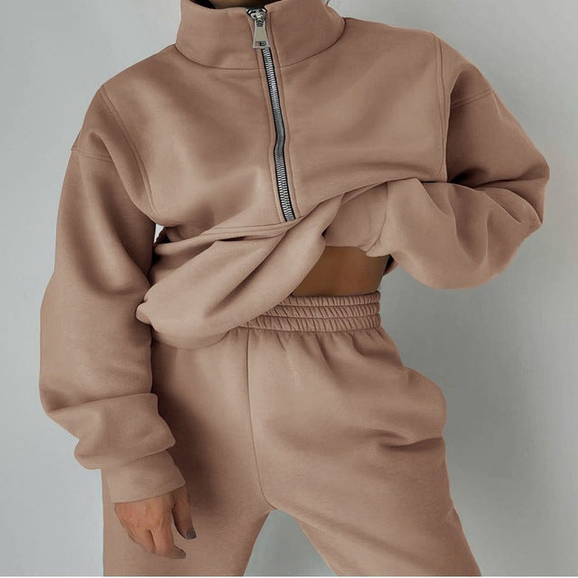 Valenzora Sweatshirt und Hose für Damenbekleidung mit Reißverschluss