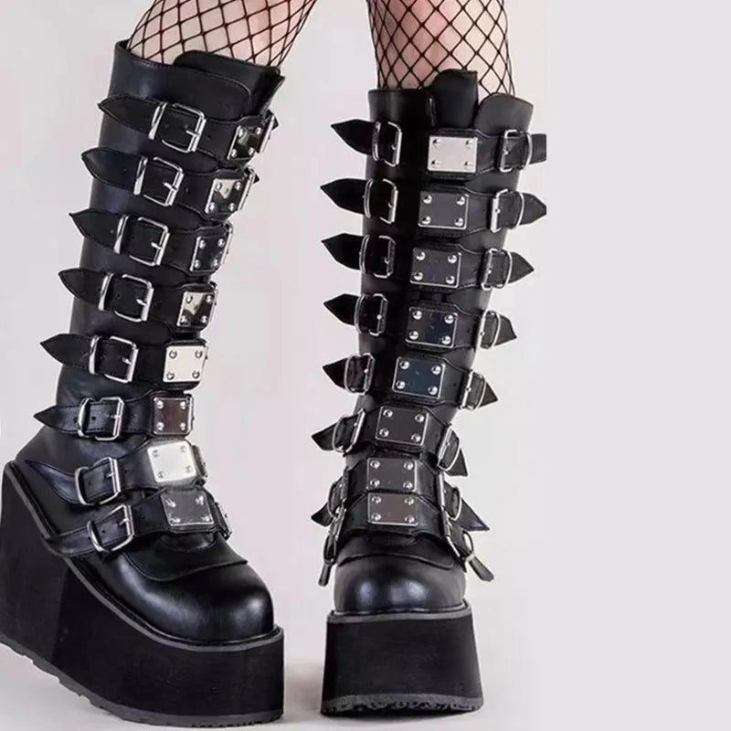 Valenzora | Zip Up Chunky High Heel Boots