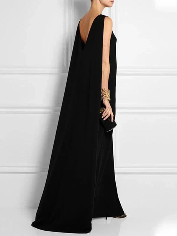 Valenzora | Wide, Simple, Solid Color, Sleeveless, V-Neck, Long Wide Dress