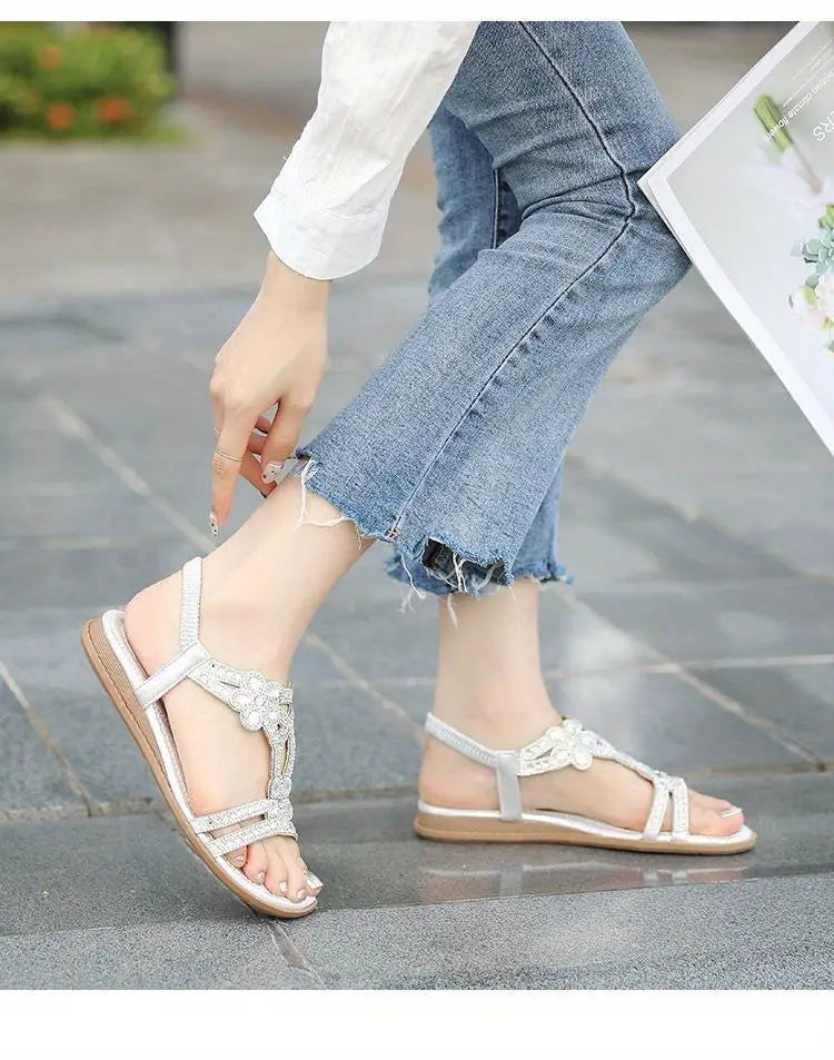Valenzora Flat Sandals - Chic - Elastic Ankle Strap