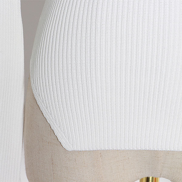 Knit top with round neck