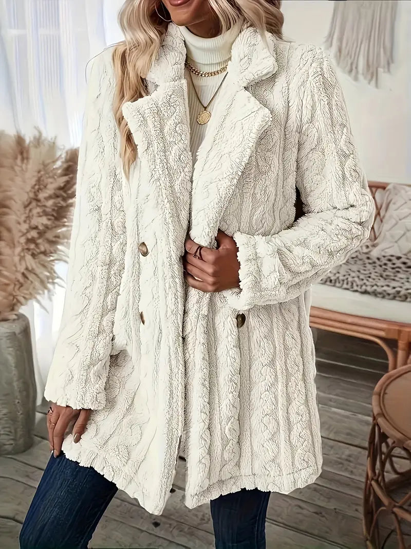 Valenzora | Soft, solid-color thermal coat with long sleeves