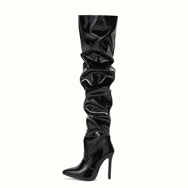 Valenzora | Kniehohe Langschaftstiefel für Damen mit Plateau-Absatz für Partys