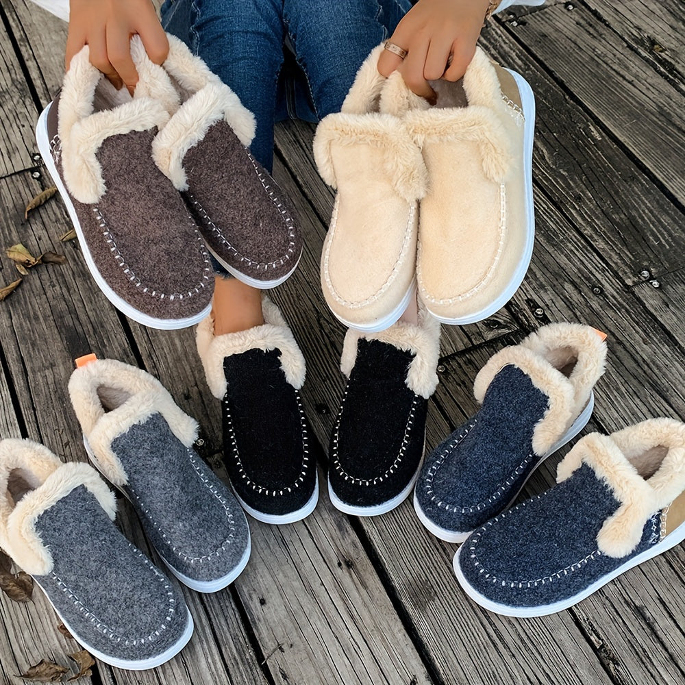 Valenzora | Kuschelige Winterpantoffeln für Damen: Fleecefutter, PU-Sohle und weiche Stoffkonstruktion