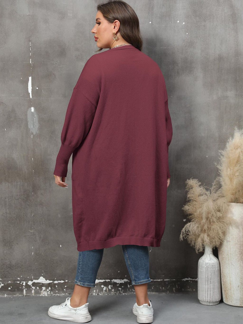 Valenzora | Plus Size Langarm-Cardigan mit Taschen