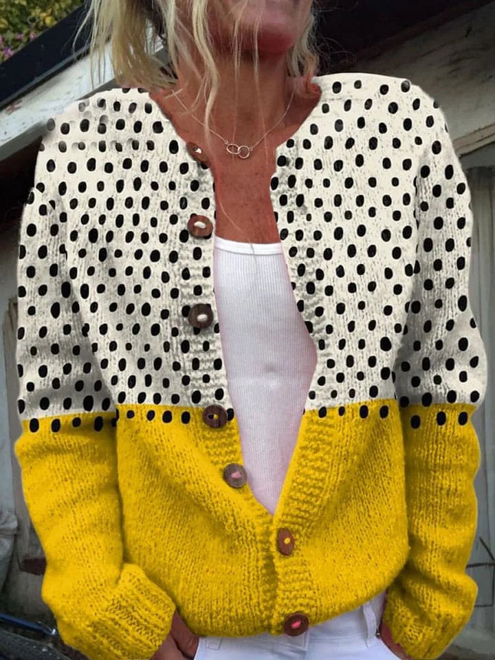 Valenzora | Comfortable knitted sweater with polka dot design