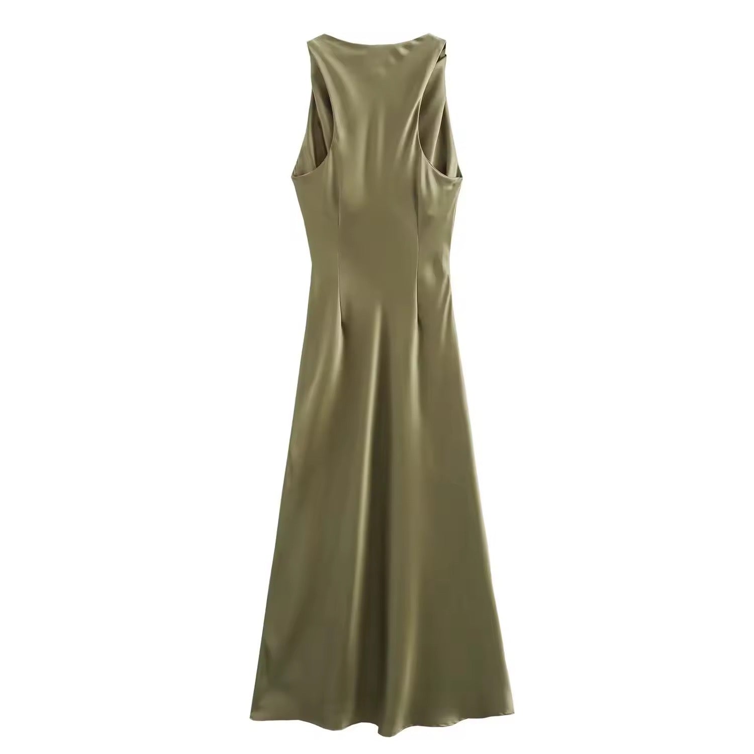 Valenzora | Satiniertes Maxikleid mit eleganter Drapierung