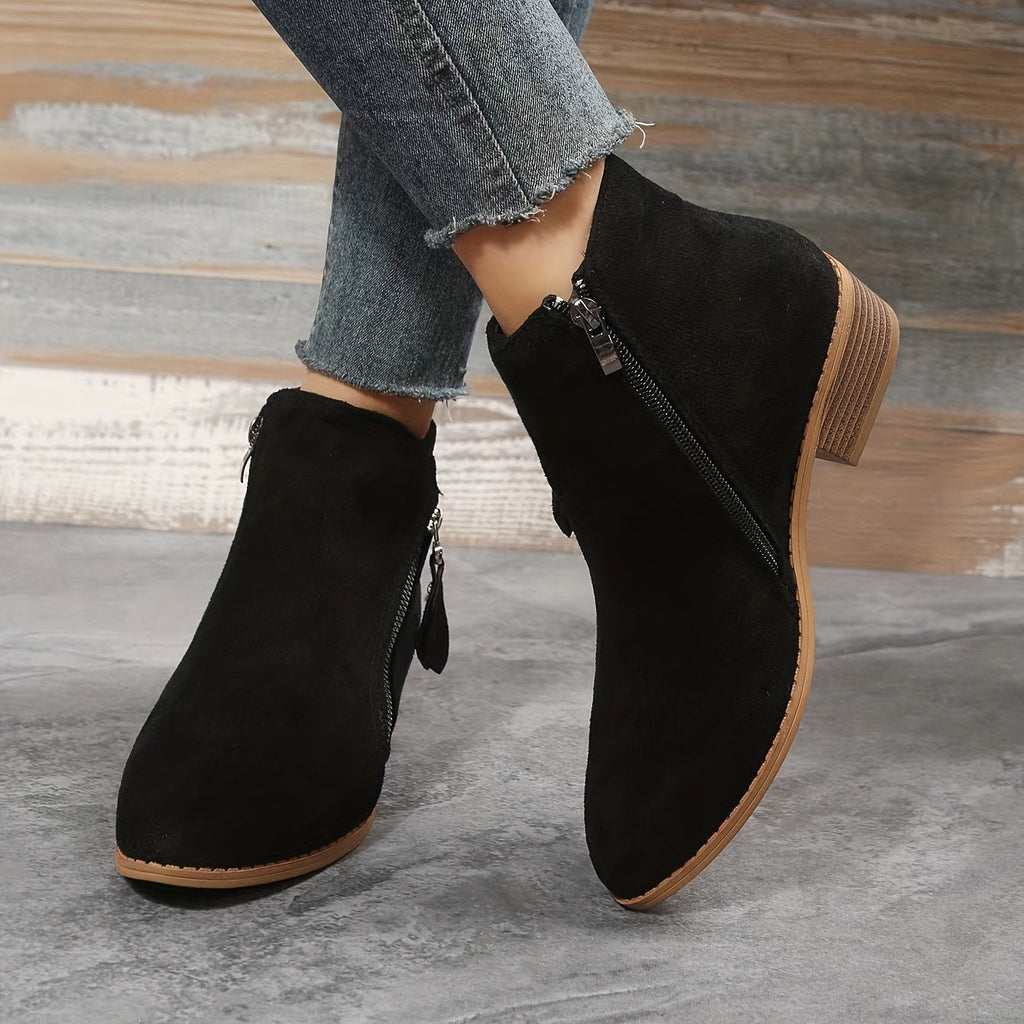 Valenzora - elegant pointed ankle boots with heel and zipper
