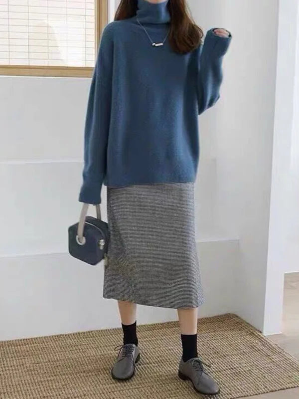 Valenzora | Casual cardigan roll-neck sweater for women
