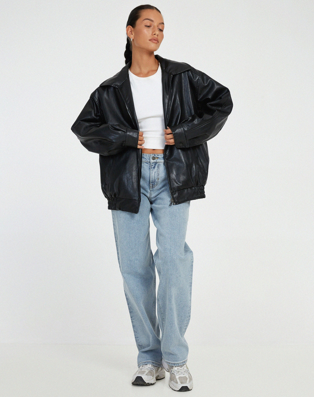 Valenzora | Oversized leather jacket