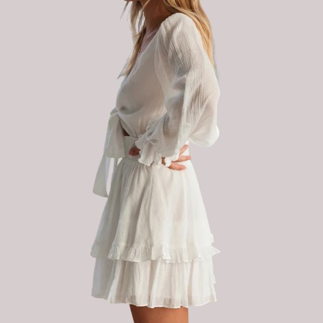Valenzora | Wickelkleid mit Rüschen und Taillenbund