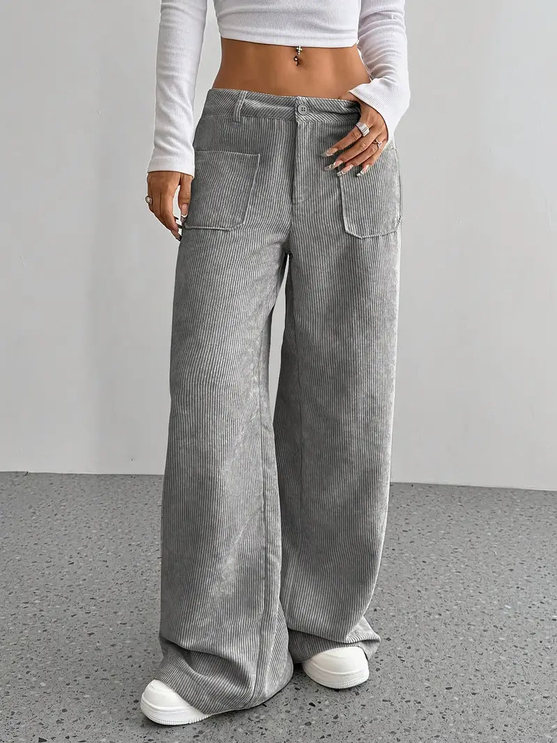 Valenzora | Wide-Leg Corduroy Trousers for Women