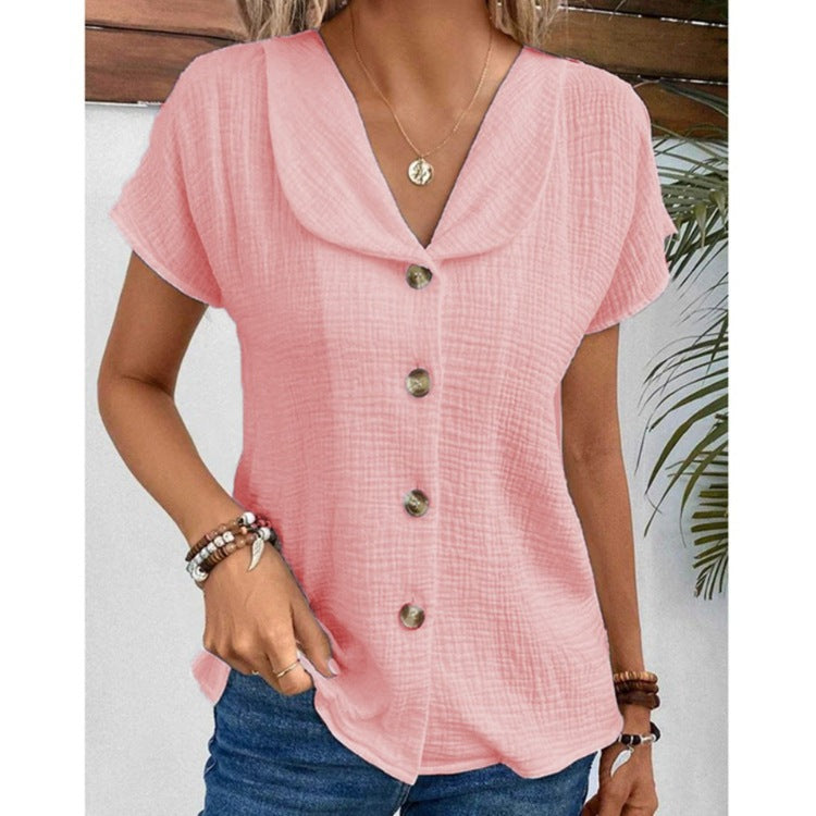 Valenzora | T-Shirt mit Knopfleiste
