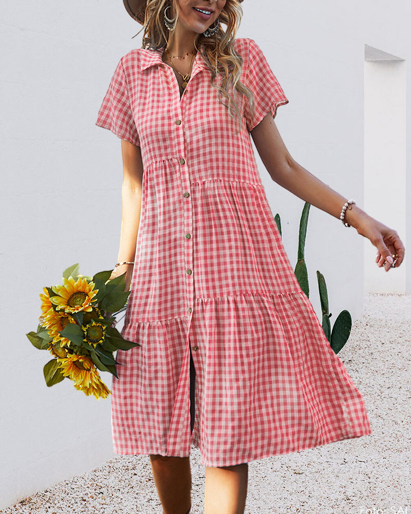 Valenzora | Lässiges Hemdblusenkleid mit Karomuster