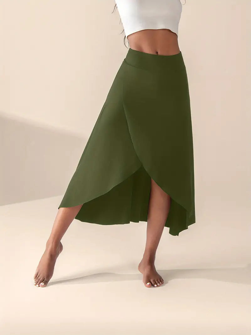 Valenzora | High-waisted slit skirt with pockets