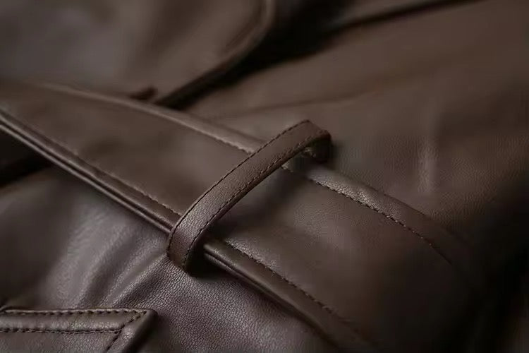 Valenzora | Eleganter Ledertrenchcoat Herbst-Chic
