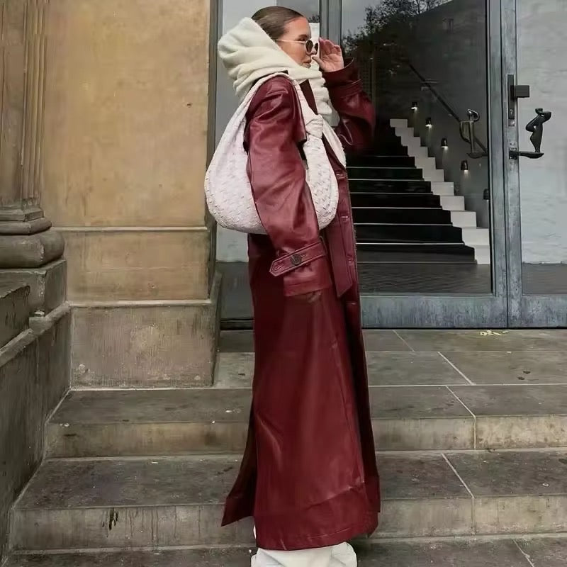 Valenzora | Eleganter Ledertrenchcoat Herbst-Chic