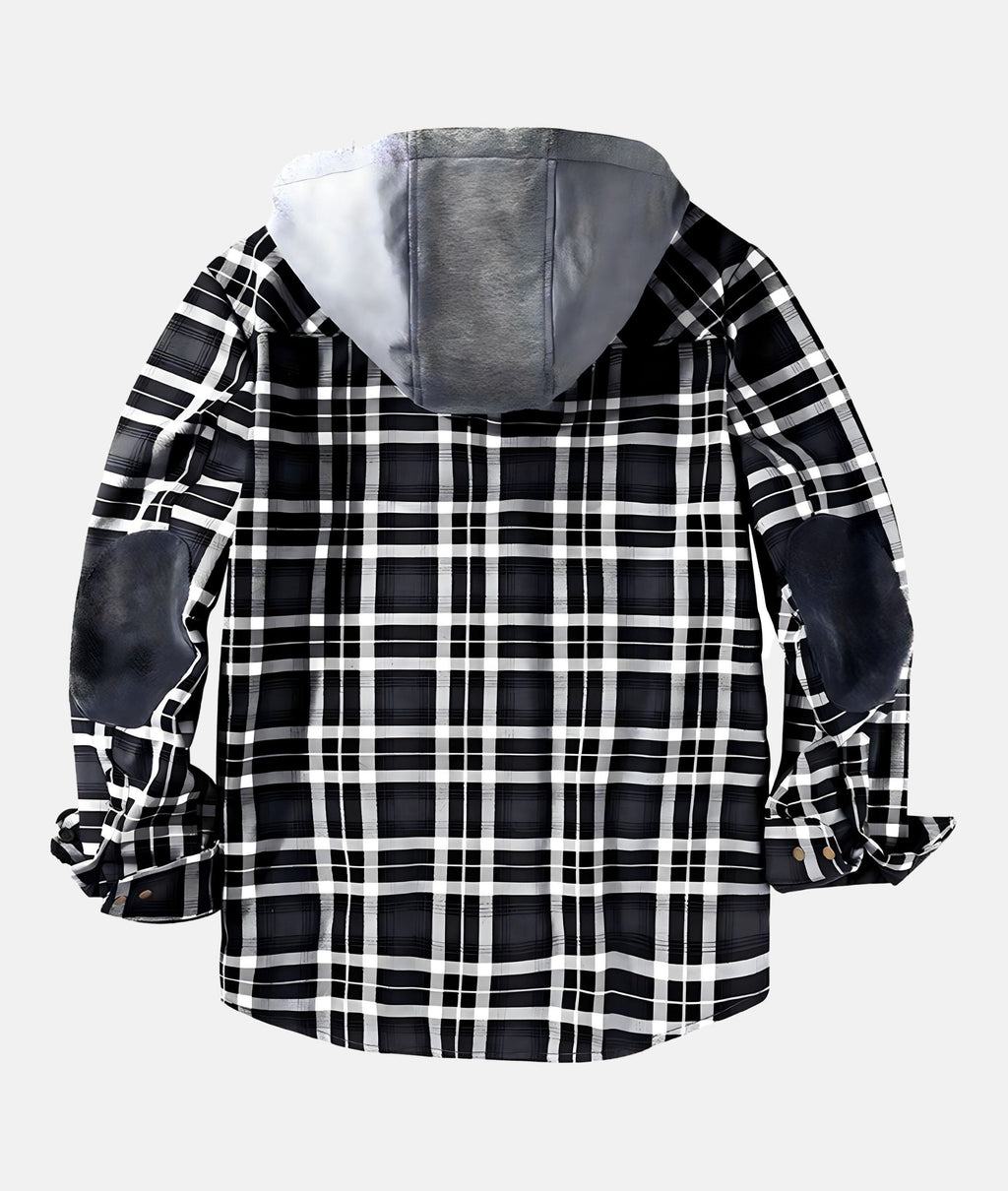 Valenzora | Checkered flannel jacket with hood and faux fur lining