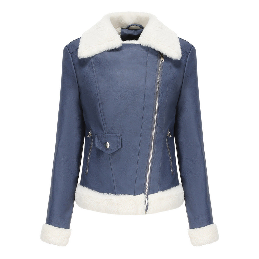 Valenzora | Winterlederjacke mit Fleece-Futter