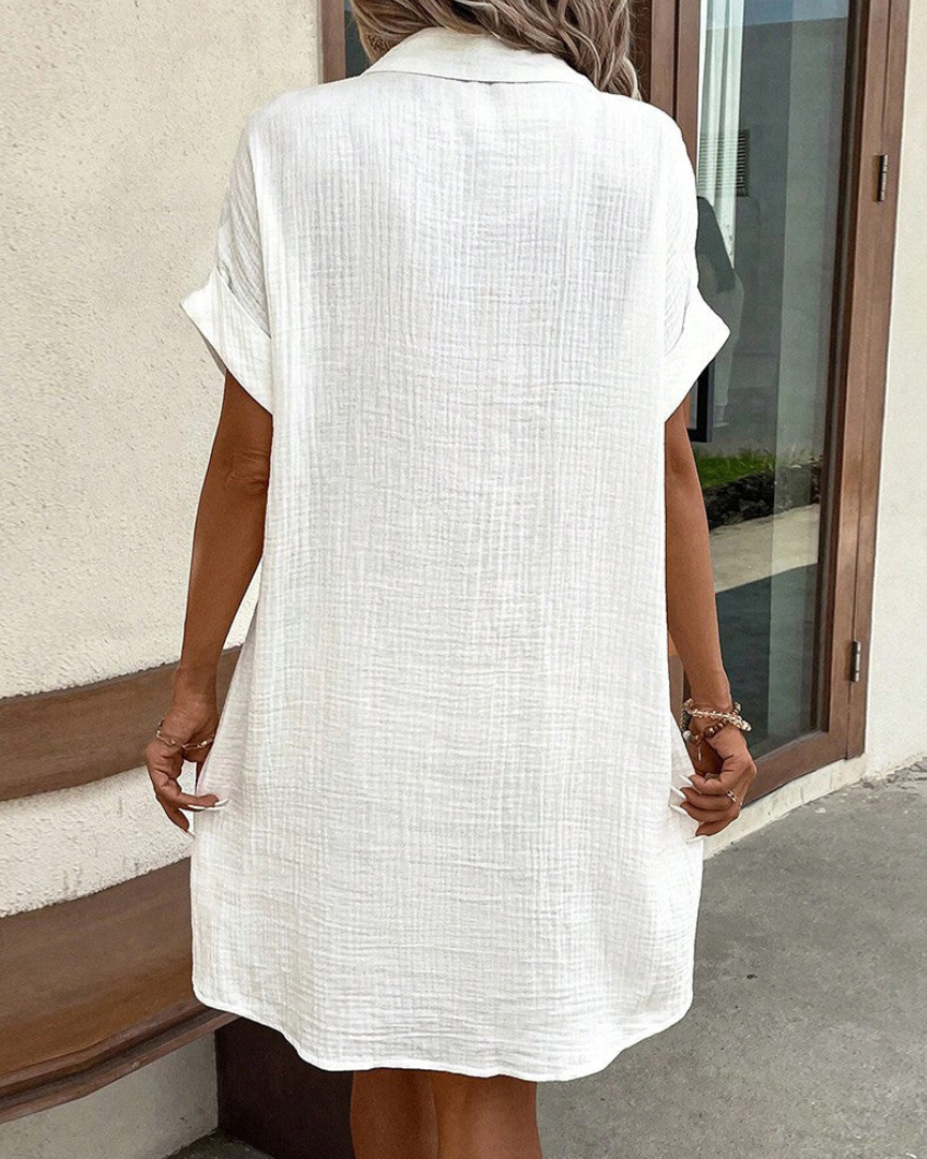 Valenzora | Casual shirt dress with buttons and pockets for women