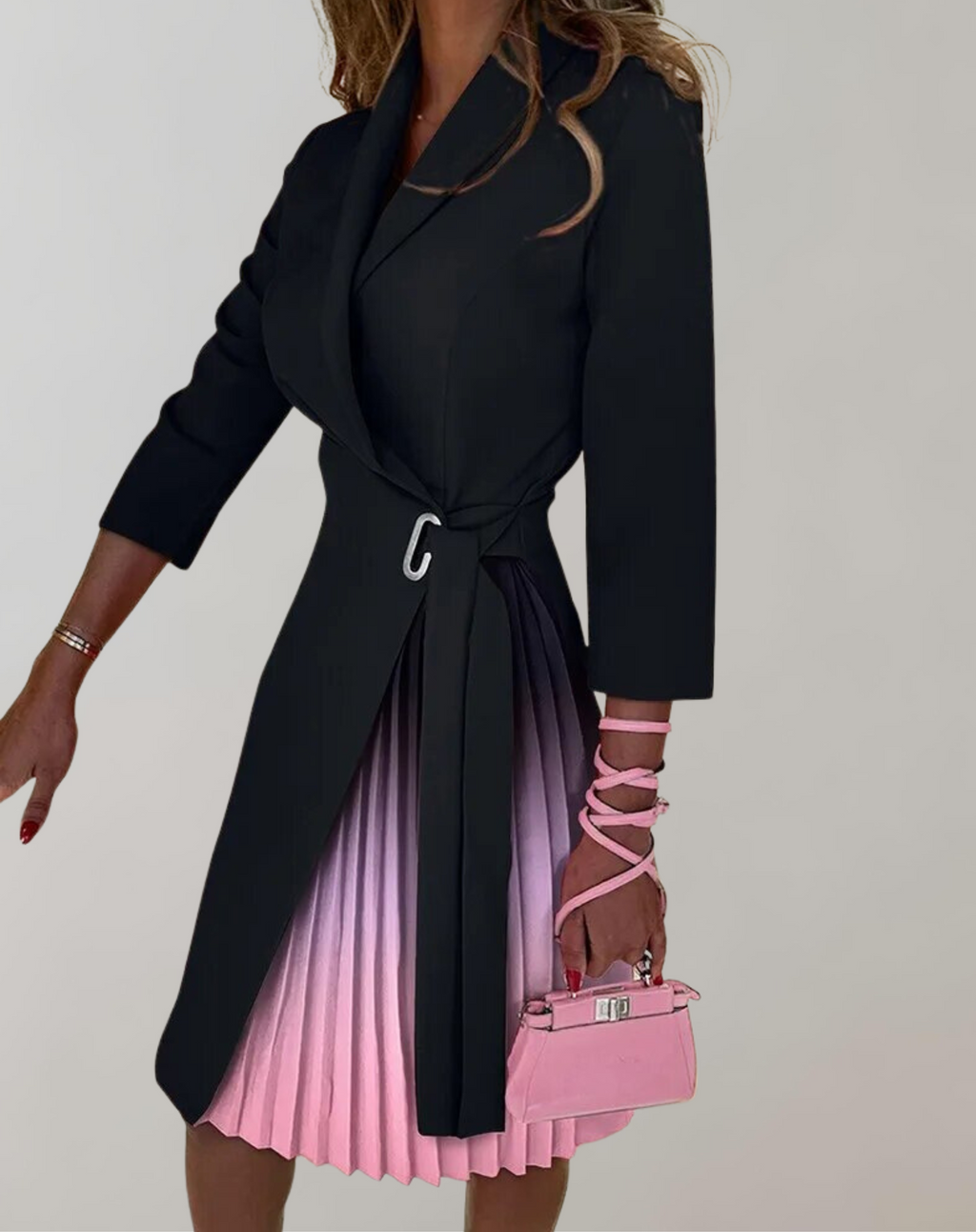 Valenzora – Damenkleid, bedruckt, gekerbt