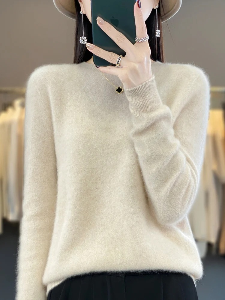 Valenzora | Women's Cashmere Sweater, Round Neck, Soft and Elegant Knit Sweater