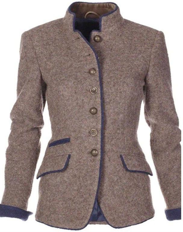 Elegant, solid-color, long-sleeved outerwear